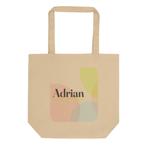 Adrian name tote bag, oyster, front