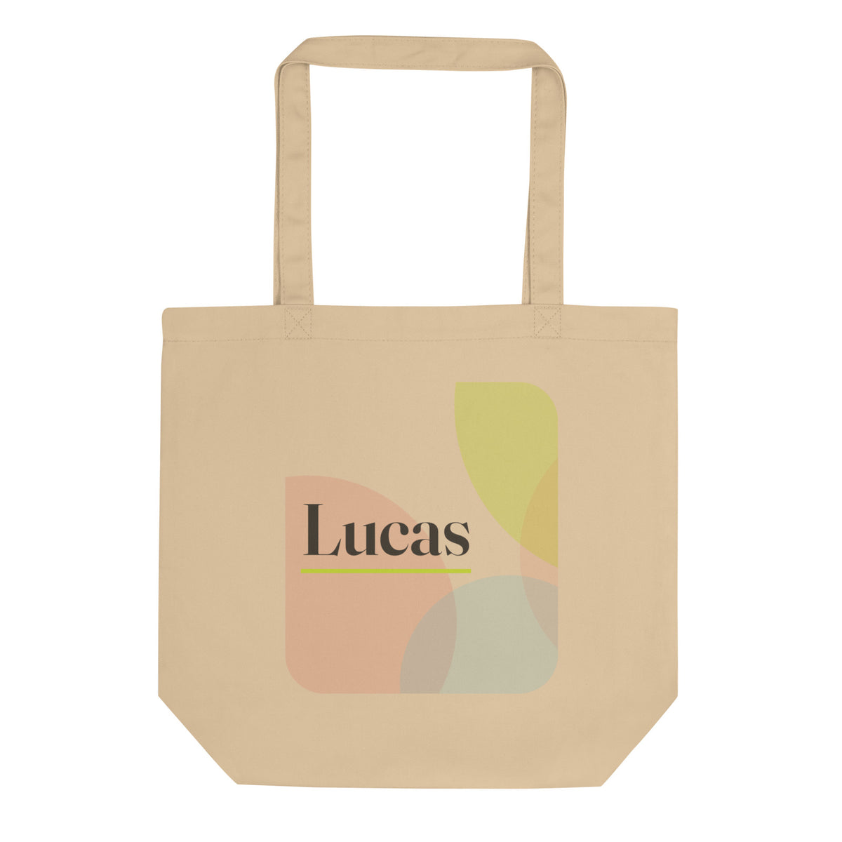 Lucas name tote bag · Latin, “man from the south”, oyster, front