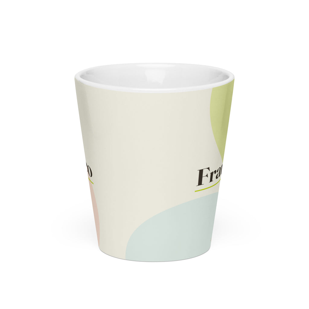 Taza latte con el nombre Franco, blanco, frente