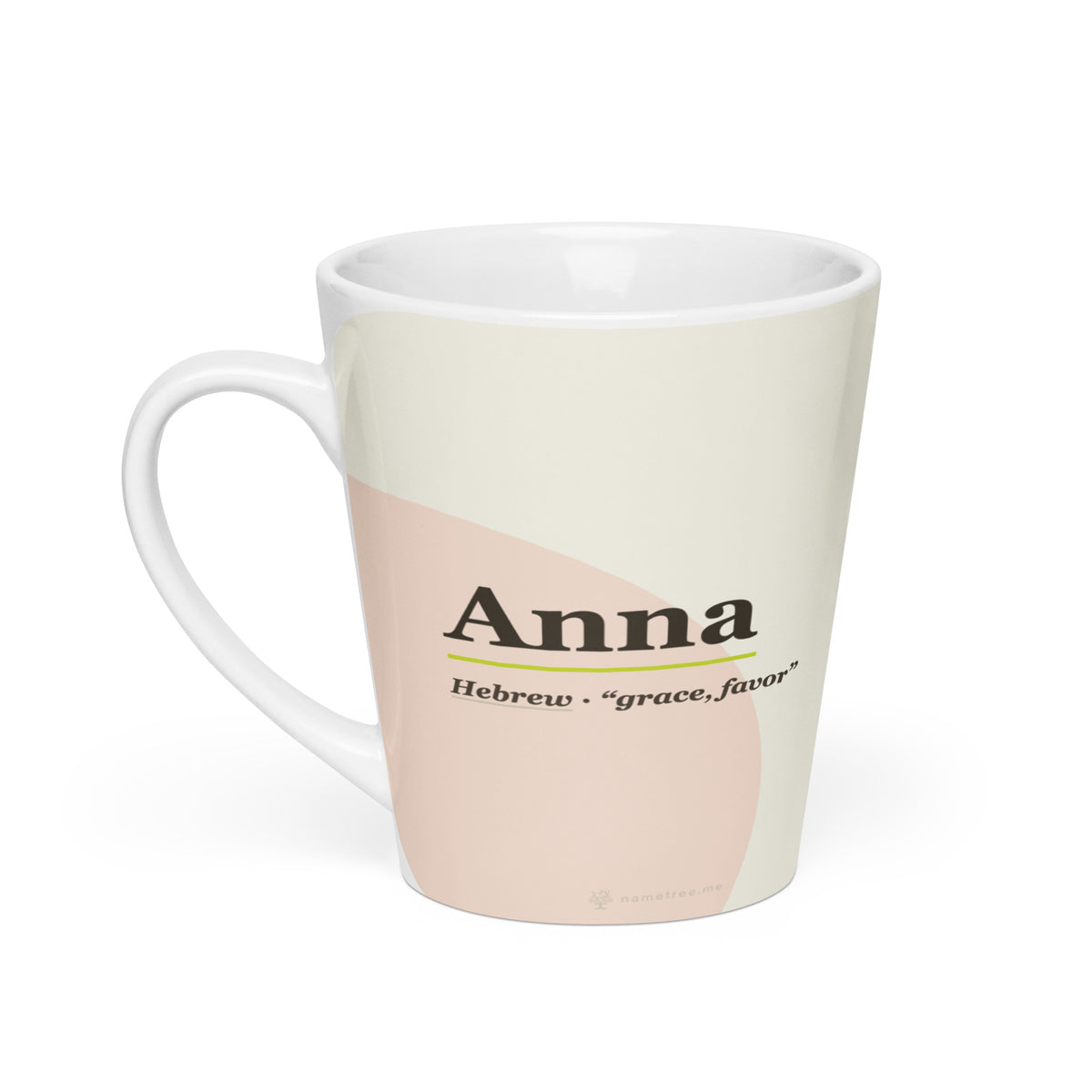 Anna name latte mug · Hebrew, “grace, favor”, white, default