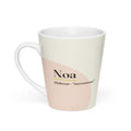 Noa name latte mug · Hebrew, “movement”, white, default