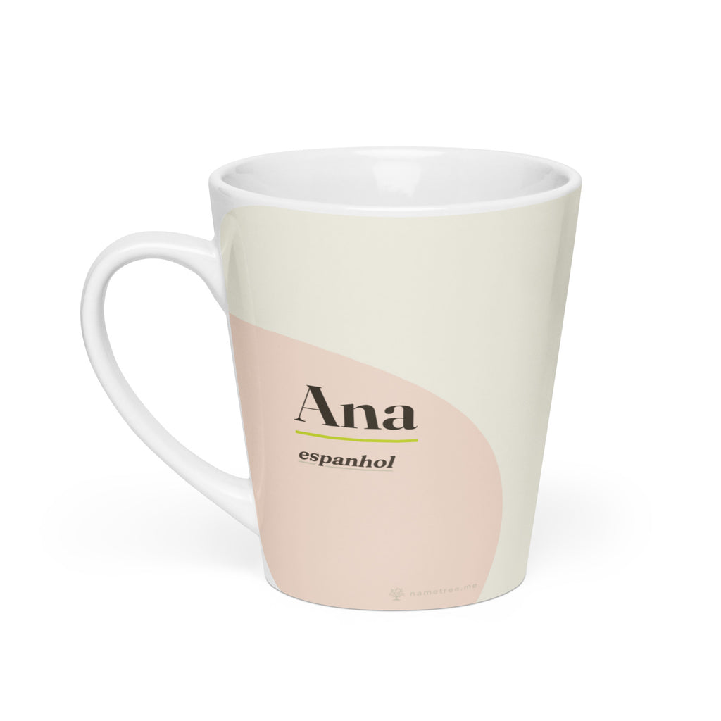 Caneca latte com o nome Ana · espanhol, branco, vista principal