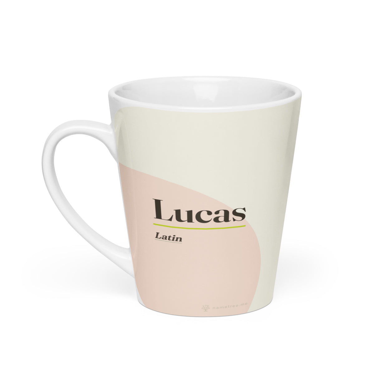 Lucas name latte mug · Latin, white, default