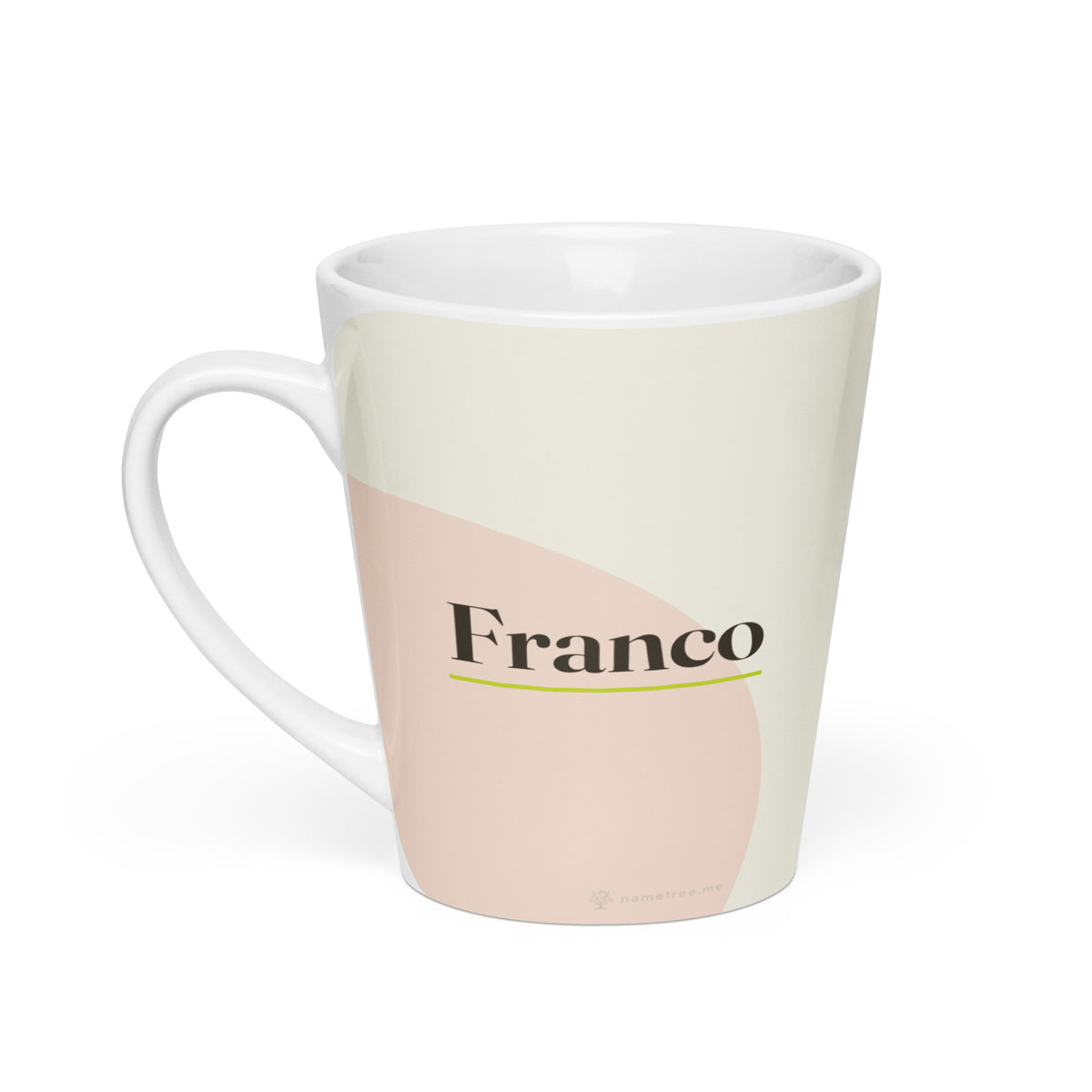 Taza latte con el nombre Franco, blanco, vista principal
