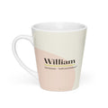 William name latte mug · Germanic, “will and helmet”, white, default