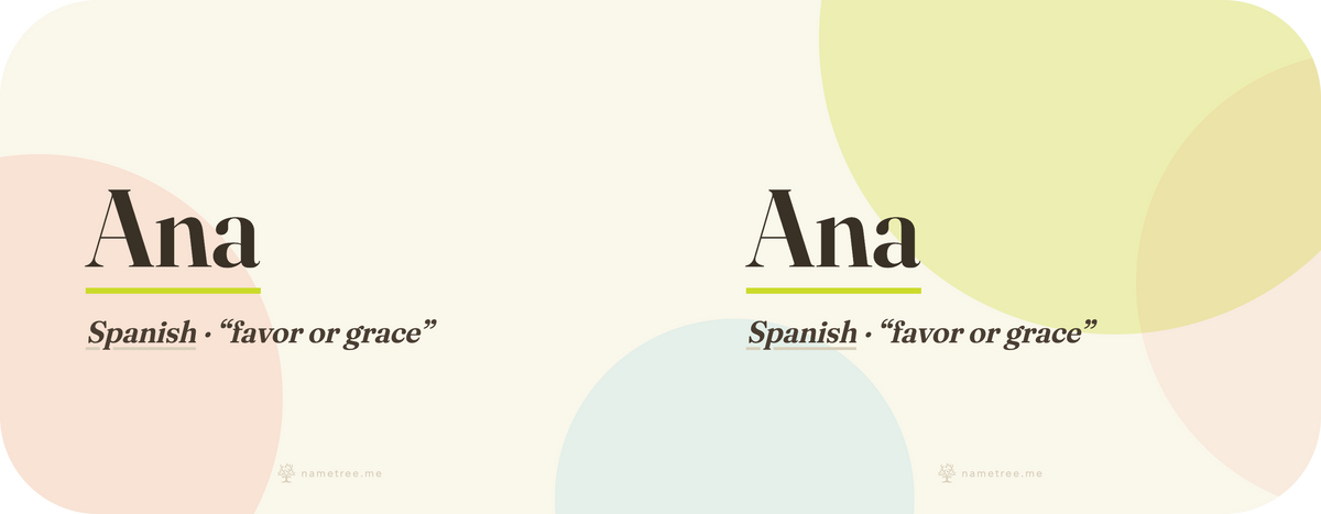 Ana name mug · Spanish, “favor or grace”, white