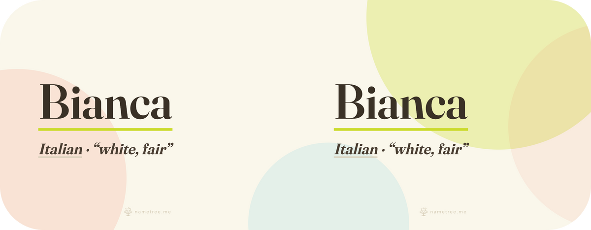 Bianca name mug · Italian, “white, fair”, white