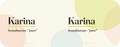 Karina name mug · Scandinavian, “pure”, white