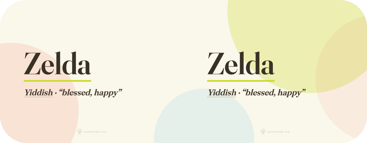 Zelda name mug · Yiddish, “blessed, happy”, white