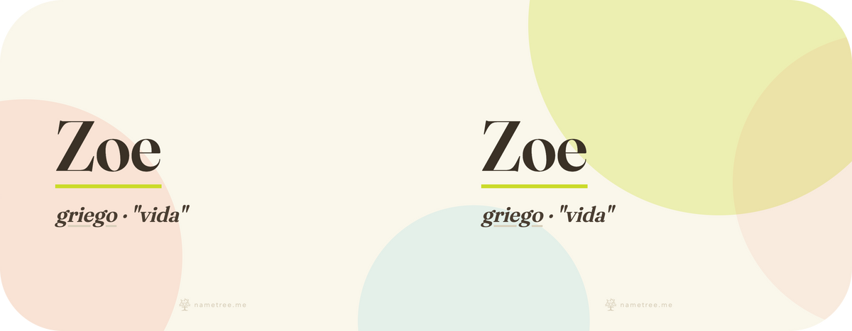 Taza con el nombre Zoe · griego, "vida", blanco