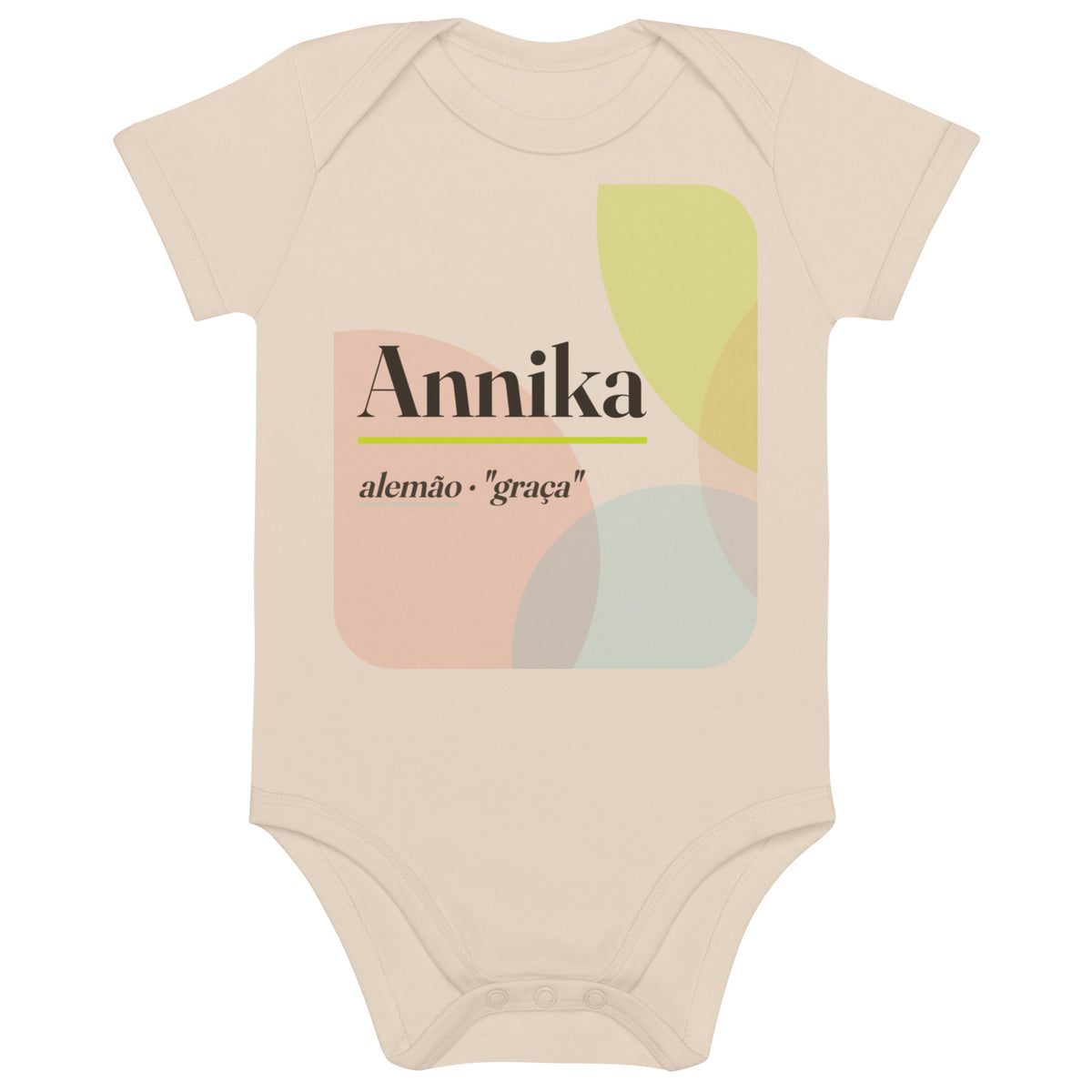 Body de bebê com o nome Annika, algodão orgânico natural · alemão, "graça", natural orgânico, frente