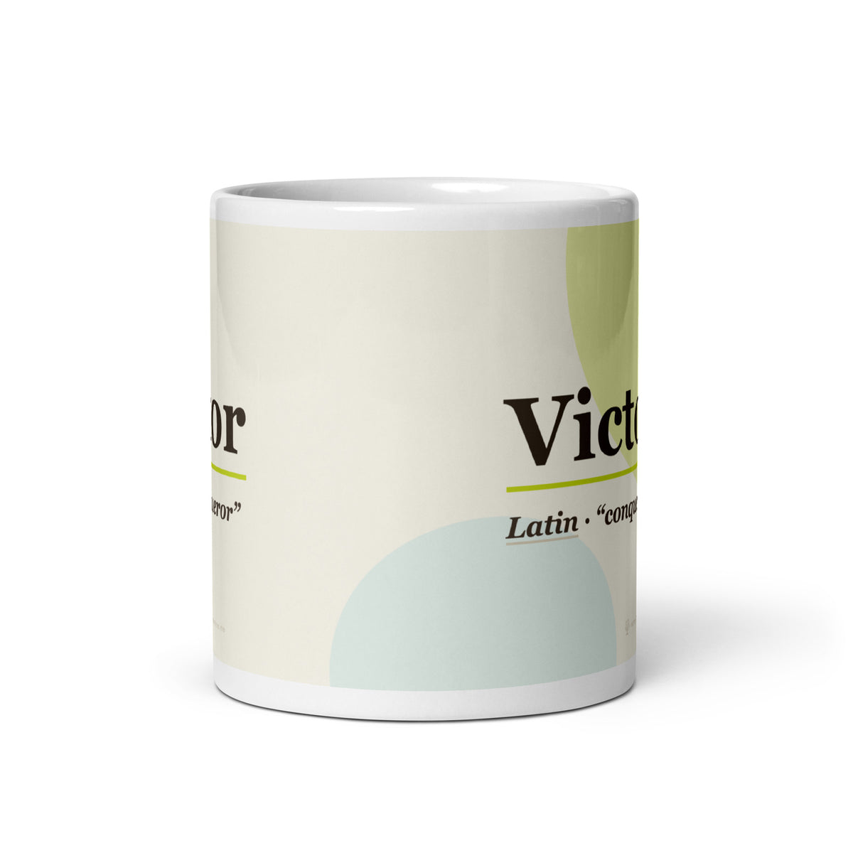 Victor name mug · Latin, “conqueror”, white, front view