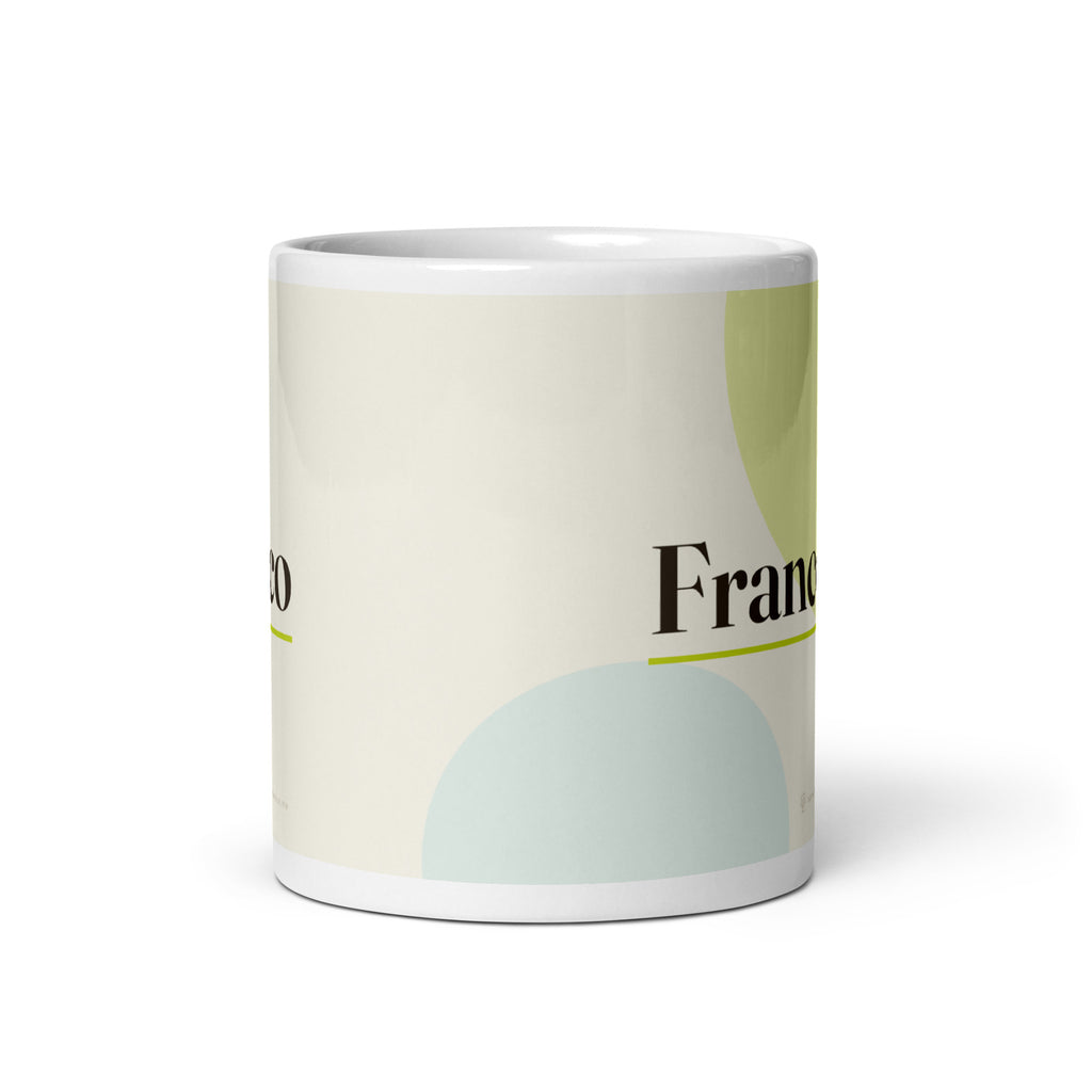 Taza con el nombre Franco, blanco, vista frontal