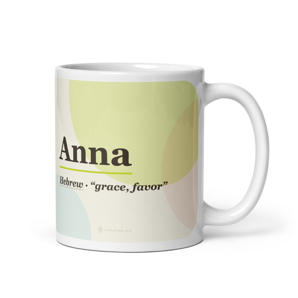 Anna name mug · Hebrew, “grace, favor”, white, default