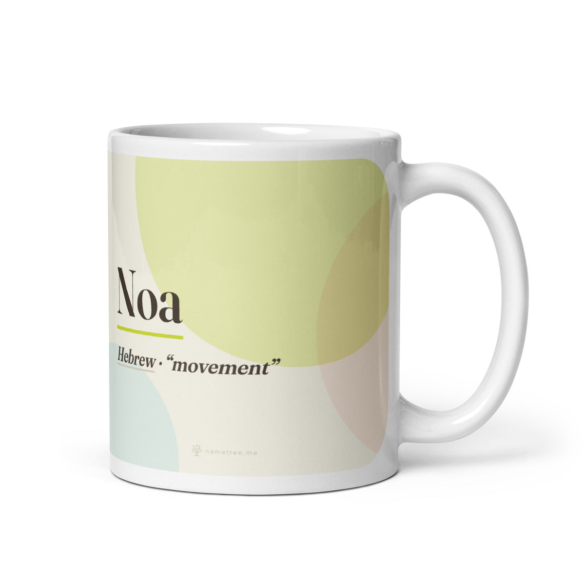 Noa name mug · Hebrew, “movement”, white, default