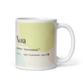 Noa name mug, where the name travels · Hebrew, “movement”, white, default