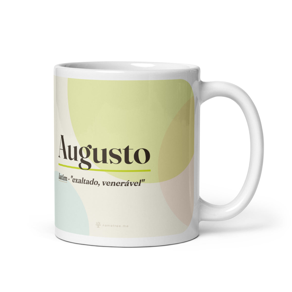 Caneca com o nome Augusto · latim, "exaltado, venerável", branco, vista principal