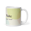 Taza con el nombre Maite · español, "amada", blanco, vista principal