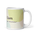 Liam name mug · Irish, “will and helmet”, white, default