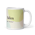 Aiden name mug · Irish, “little fire”, white, default