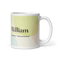 William name mug · Germanic, “will and helmet”, white, default