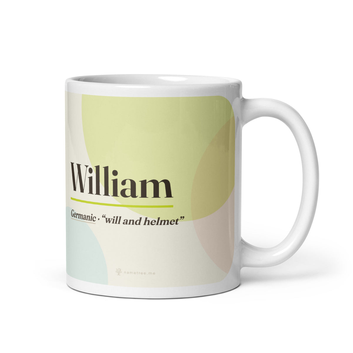 William name mug · Germanic, “will and helmet”, white, default