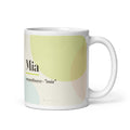 Taza con el nombre Mia · escandinavo, "mía", blanco, vista principal