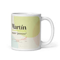Taza Martín con su curva de popularidad · español, "guerrero", blanco, vista principal