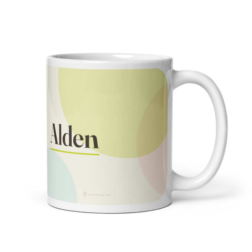 Alden name mug · English, “old friend”, white, default