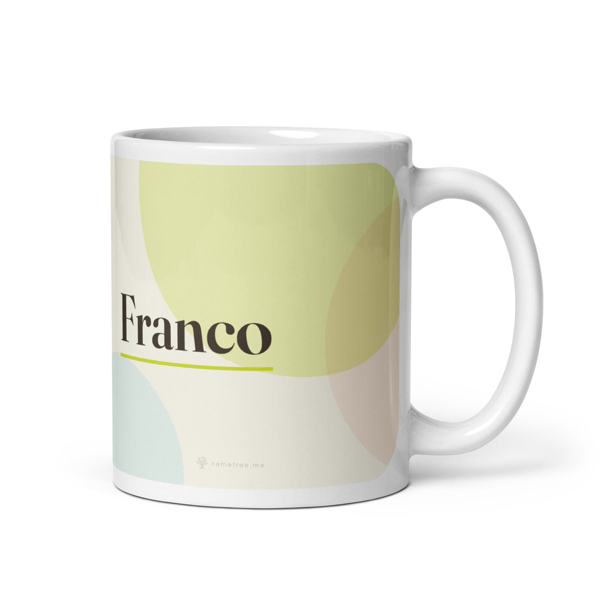 Taza con el nombre Franco, blanco, vista principal