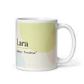 Caneca com o nome Lara · italiano, "fortaleza", branco, vista principal