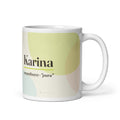 Taza con el nombre Karina · escandinavo, "pura", blanco, vista principal