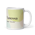 Vanessa name mug · English, “butterfly”, white, default